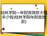 桂林学院一年财政拨款大概多少钱(桂林学院年财政拨款)