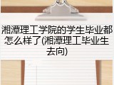湘潭理工学院的学生毕业都怎么样了(湘潭理工毕业生去向)