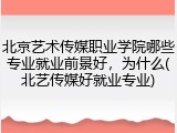 北京艺术传媒职业学院哪些专业就业前景好，为什么(北艺传媒好就业专业)