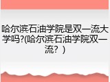 哈尔滨石油学院是双一流大学吗?(哈尔滨石油学院双一流？)