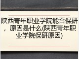 陕西青年职业学院能否保研，原因是什么(陕西青年职业学院保研原因)