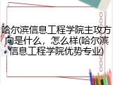 哈尔滨信息工程学院主攻方向是什么，怎么样(哈尔滨信息工程学院优势专业)