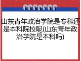 山东青年政治学院是专科还是本科院校呢(山东青年政治学院是本科吗)