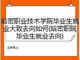 哈密职业技术学院毕业生就业大致去向如何(哈密职院毕业生就业去向)