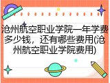沧州航空职业学院一年学费多少钱，还有哪些费用(沧州航空职业学院费用)
