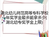 湖北幼儿师范高等专科学校一年奖学金最多能拿多少(湖北幼专奖学金上限)