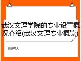 武汉文理学院的专业设置概况介绍(武汉文理专业概览)