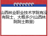 山西林业职业技术学院有没有院士，大概多少(山西林院院士数量)
