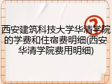 西安建筑科技大学华清学院的学费和住宿费明细(西安华清学院费用明细)