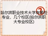 哈尔滨职业技术大学有哪些专业，几个校区(哈尔滨职大专业校区)