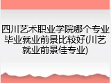 四川艺术职业学院哪个专业毕业就业前景比较好(川艺就业前景佳专业)