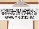 安徽粮食工程职业学院历年录取分数线深度分析(安徽粮院历年分数线分析)