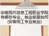 安徽现代信息工程职业学院有哪些专业，就业前景如何(安徽信工专业就业)