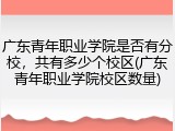 广东青年职业学院是否有分校，共有多少个校区(广东青年职业学院校区数量)