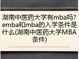 湖南中医药大学有mba吗？emba和mba的入学条件是什么(湖南中医药大学MBA条件)