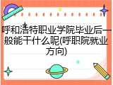 呼和浩特职业学院毕业后一般能干什么呢(呼职院就业方向)