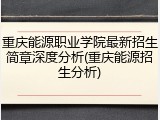重庆能源职业学院最新招生简章深度分析(重庆能源招生分析)
