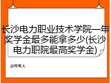 长沙电力职业技术学院一年奖学金最多能拿多少(长沙电力职院最高奖学金)