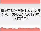 黑龙江财经学院主攻方向是什么，怎么样(黑龙江财经学院特色)