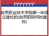 自贡职业技术学院哪一年成立建校的(自贡职院何时建校)