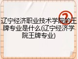 辽宁经济职业技术学院的王牌专业是什么(辽宁经济学院王牌专业)
