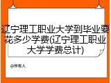 辽宁理工职业大学到毕业要花多少学费(辽宁理工职业大学学费总计)