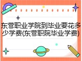 东营职业学院到毕业要花多少学费(东营职院毕业学费)