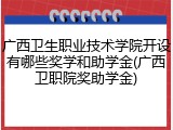 广西卫生职业技术学院开设有哪些奖学和助学金(广西卫职院奖助学金)