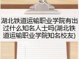 湖北铁道运输职业学院有出过什么知名人士吗(湖北铁道运输职业学院知名校友)