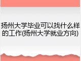 扬州大学毕业可以找什么样的工作(扬州大学就业方向)