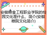 安徽粮食工程职业学院的校园文化是什么，简介(安徽粮院文化简介)
