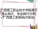 广西理工职业技术学院属于什么档次，专业排行分析(广西理工职院档次排名)