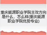 重庆能源职业学院主攻方向是什么，怎么样(重庆能源职业学院优势专业)