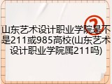 山东艺术设计职业学院是不是211或985高校(山东艺术设计职业学院属211吗)