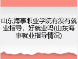 山东海事职业学院有没有就业指导，好就业吗(山东海事就业指导情况)