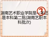 湖南艺术职业学院是一本还是本科第二批(湖南艺职本科批次)