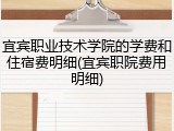宜宾职业技术学院的学费和住宿费明细(宜宾职院费用明细)