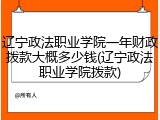 辽宁政法职业学院一年财政拨款大概多少钱(辽宁政法职业学院拨款)