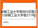 安徽工业大学是985还是211(安徽工业大学是211吗)