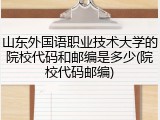 山东外国语职业技术大学的院校代码和邮编是多少(院校代码邮编)