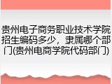 贵州电子商务职业技术学院招生编码多少，隶属哪个部门(贵州电商学院代码部门)
