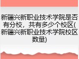 新疆兴新职业技术学院是否有分校，共有多少个校区(新疆兴新职业技术学院校区数量)