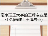 南京理工大学的王牌专业是什么(南理工王牌专业)