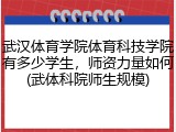 武汉体育学院体育科技学院有多少学生，师资力量如何(武体科院师生规模)