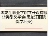黑龙江职业学院共开设有哪些类型奖学金(黑龙江职院奖学种类)