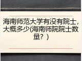 海南师范大学有没有院士，大概多少(海南师院院士数量？)