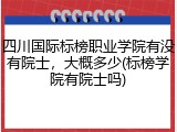 四川国际标榜职业学院有没有院士，大概多少(标榜学院有院士吗)