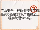 广西安全工程职业技术学院是985还是211(广西安全工程学院是985吗)
