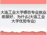 大连工业大学哪些专业就业前景好，为什么(大连工业大学优势专业)
