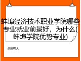 蚌埠经济技术职业学院哪些专业就业前景好，为什么(蚌埠学院优势专业)